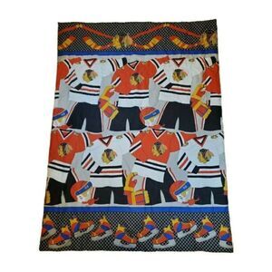Vintage Chicago Blackhawks Twin Comforter Blanket Ice Hockey Tommy Hawk